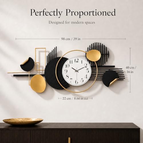 39" Modern Large Wall Clock Decorative Metal Art for Living Room - Image 5