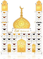Ramadan Advent Calendar with 30 Drawers Lighted Wooden Eid Mubarak Mosque Countdown Calendar Fillable Large Ramadan Dates Gift Box for Islamic Muslim Home Table Decoration Family Party Supplies by Unknown