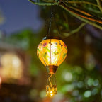 Starsoul Frog Hot Air Balloon Solar Lantern with Candle Holder Glass Outdoor Solar Hot Air Balloon Flickering Flame Lamp Hanging Garden Light Waterproof for Lawn Porch Tree Yard Decorations - Image 2