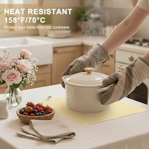 homing Faux Cotton Linen Placemats Set of 8, Cloth Dining Table Mats - Image 3