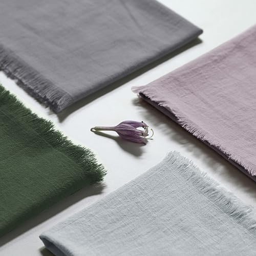 Handmade Cloth Napkins 100% Cotton Napkins with Fringe，Delicate Handmade Cloth Napkins for Dinners, Parties, Weddings and More，18 x 18 Inch Set of 12 - Lavender - Image 6