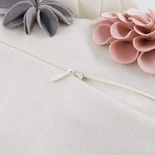 KINGROSE Soft Velvet 3D Flower Accent Throw Pillow Cover, Pink, 12x20 Inch - Image 5