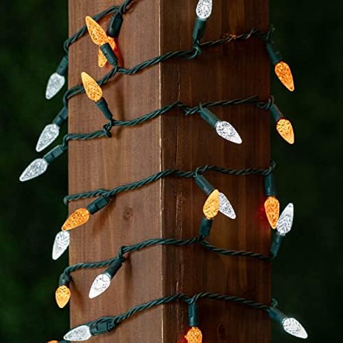 Novelty Lights 24FT 70 LED C6 Christmas String Lights, Orange & Pure White - Image 3