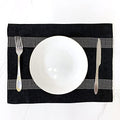 HeMiaor Black Placemats Set of 4 Velvet Gorgeous Luxurious Shining Minimalist Style Elegant Both Diamond Strip for TV Stand Coffee Table Kitchen Decor by HeMiaor