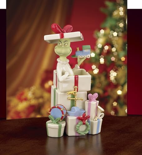Lenox China Dr. Seuss Grinch Gets the Gifts Christmas Figurine, Ivory - Image 4
