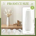Qinyoung 8 Set White Ceramic Vases for Flowers, 8'' Small Vase, Modern - Image 2