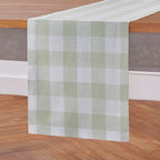 Solino Home 100% Pure Linen Table Runner, 14 x 60 in, Sage and White Check - Image 2