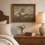 Gold Framed Frog Riding Goose Wall Art, Whimsical Canvas Print, 16x12 - Image 4