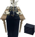 Luxurious Velvet Table Runner, 10ft Wedding Reception Decorations, 20x120inch Soft Velvet Fabric, Table Linen Overlay, Wedding Table Runners (Black, 20X120inch, 5pack) by EHLDekol
