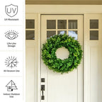 26'' Large Artificial Boxwood Wreath for Front Door Home Décor - Image 6