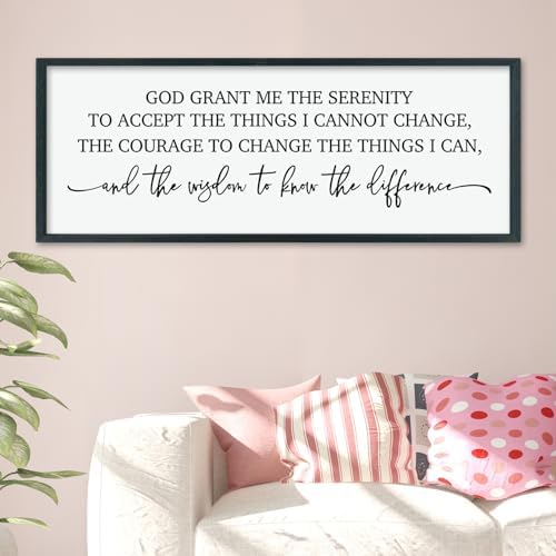 ZZJJHYWGQ Serenity Prayer, Bible Verse Wall Decor, 40''×15'', Black - Image 4