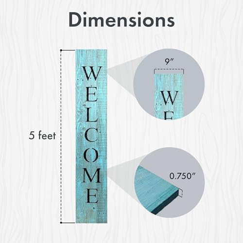 BARNWOODUSA Wooden Welcome Sign for Front Door, 5-Foot, Robins Egg Blue - Image 5