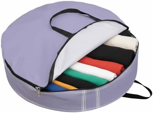 Solid Color Round Storage Bag 30 Inch, Medium Purple Clothes Storage Container with Handles Heavy Duty Organizer for Comforter, Bedding & Holiday Wreaths by Unknown