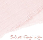 Pesonlook 24 Pcs Pink Handmade Cotton Cloth Napkins with Fringe, 16x16 Inch - Image 5