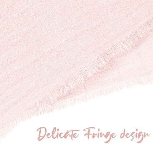Pesonlook 24 Pcs Pink Handmade Cotton Cloth Napkins with Fringe, 16x16 Inch - Image 5