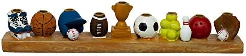 Rite Lite Hand Painted Resin Sports Hanukkah Menorah - Love of athletics - Features 9 games design - Perfect for every night of Chanukah Hanukkah - Image 4