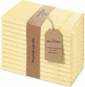 Urban Villa Hemstitch Cloth Dinner Napkins Cotton 20”x20” (Set of 12)-Yellow by CottonTrends