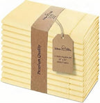 Urban Villa Hemstitch Cloth Dinner Napkins Cotton 20”x20” (Set of 12)-Yellow by CottonTrends