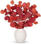 Fall Decor Artificial Eucalyptus Plant with Vase Autumn Leaf for Home Decor by Oairse