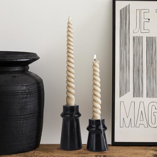 Vixdonos Marble Candle Holder Set of 2 Taper Candle Candlestick Mantle Candle Stand for Home Decor,Wedding,Party and Table Centerpieces(Black) - Image 5