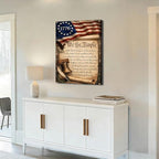 Ship Next Day - USA Flag and Constitution Canvas Wall Decor, Framed American Patriotic Art Print with Liberty Bell and Quill, Rustic Farmhouse Americana Painting, Made in USA - Image 3