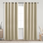 KOUFALL Beige Black Out Curtains 84 Inches Long,72 Wide 70-80% Blackout Curtains for Bedoom Living Room by KOUFALL