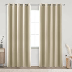 KOUFALL Beige Black Out Curtains 84 Inches Long,72 Wide 70-80% Blackout Curtains for Bedoom Living Room by KOUFALL