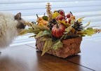 Fall Decor - Faux Pumpkins, Pine Cones, Berries and Maple Leaves in Rectangular Woven Basket for Table Centerpiece, Shelf, Mantel - Autumn Thanksgiving Arrangement for Home Indoor Outdoor - 14" Long - Image 4