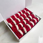 48Pcs Wedding Napkin Rings,Red Artificial Rose Flower Napkin Holder - Image 5