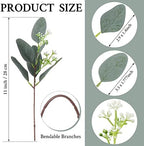 Janinka 60 Pcs Artificial Seeded Eucalyptus Stems Mixed Greenery - Image 2