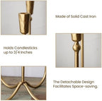 Large Iron Candelabra Centerpieces for Tables, 5 Arm Taper Candle Holders - Image 4