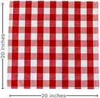 Holidays Cloth Dinner Napkins - 12 Pack, 20"x20", 100% Cotton Christmas Dinner Napkins with Plaid Pattern - Reusable, Washable & Environment-friendly Gingham Cloth Red Napkins for Parties and Weddings - Image 2