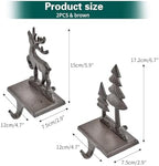 Sungmor Cast Iron Christmas Stocking Holders, 2 Pack Tree & Reindeer Design - Image 6