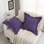 FUTEI Pack of 2 Chenille Throw Pillow Covers 20x20 Inch, Purple - Image 5