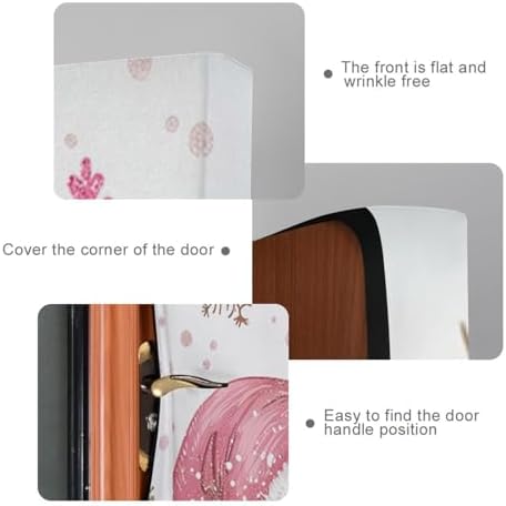 Pfrewn Christmas Decorations Door Cover Cute Sweet Pink Santa Claus Front Door Backdrop Banner Winter Holiday Garage Door Sign for Home Indoor Outdoor Party Supplies 36x98 in - Image 4