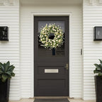 Sggvecsy White Daisy Wreath 24 Inch with Fake Silk Floral Green Eucalyptus Leaves and Lavender for Spring Summer Front Door Window Wall Wedding Farmhouse Festival Decor - Image 3