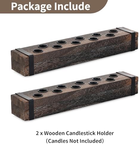 NUPTIO Candlestick Holder for Table Centerpiece: 16.5" Wooden Candelabras - Image 5