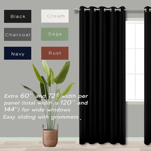 Black Out Curtains 60x45 Inch Long 2 Panels Burg for Bedroom Windows,Grommet Heat Blocking Room Darkening Insulated Kitchen Soundproof Half Block Dark Short Curtain for Bathroom,Van Garage,45L Length - Image 2