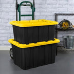 Sterilite Industrial Storage Tote with Lids for Garage, 27 Gallon, 12-Pack - Image 5