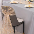 Snowkingdom 6Pcs 10 Ft Gold Table Runners, Sheer Chiffon Tulle Cheesecloth Golden Sequin Glitter Metallic Foil, Gold Party Table Decoration Centerpiece for Wedding Birthday Anniversary Christmas - Image 6