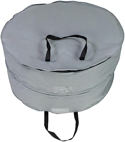 30" Gray Multi-Seasonal Double Wreath Storage Bag - Image 4