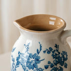 Blue and White Pitcher Vase, 8 Inch Vintage Chinoiserie Ceramic Flower Vase, Rustic Retro Ice Cracked Antique Porcelain Vases for Home Farmhouse Table Centerpieces Shelf Decor - Image 7