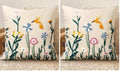 Embroidered Throw Pillow Cover 18x18 Inch - Spring Summer Boho Decorative Pillow Cover with Zipper for Living Room Couch Sofa Bed Aesthetic Design Flower Bird Cushion Pillowcase (Pack of 2) by Kokaaee
