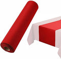 Disposable Table Runner for Dining Table, 16" 20-Pack Linen-Like Red Paper Table Runners for Christmas, Party, Wedding Or Event by BloominGoods
