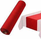 Disposable Table Runner for Dining Table, 16" 20-Pack Linen-Like Red Paper Table Runners for Christmas, Party, Wedding Or Event by BloominGoods