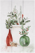 Simply Said, INC Rustic Pallets Christmas Decor, Christmas Greenery Pots Watercolor, 16 x 10.5 inch Wood Sign, Made in USA, RUS1541 by SimplySaidINC
