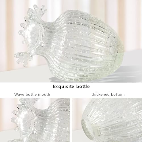 Handmade Glass Flower Vase Luminous Waves Mouth Decorative Vase for Flowers - Image 5