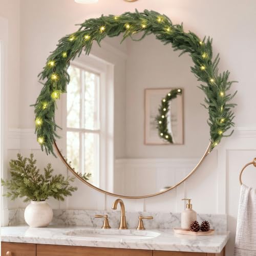 Suncalla 9 ft Norfolk Christmas Mirror Garland with Light - Image 3