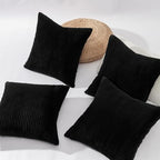 Topfinel Decorative 20x20 inch Black Throw Pillow Covers Cushion Cases, Set of 4 Soft Velvet Modern Double-Sided Designs, Mix and Match for Home Decor, Pillow Inserts Not Included - Image 4