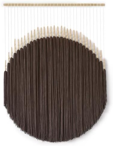 Macrame Wall Hanging Brown Geometric Art Beaded HandmadeTassel 39"W*45"L - Image 7